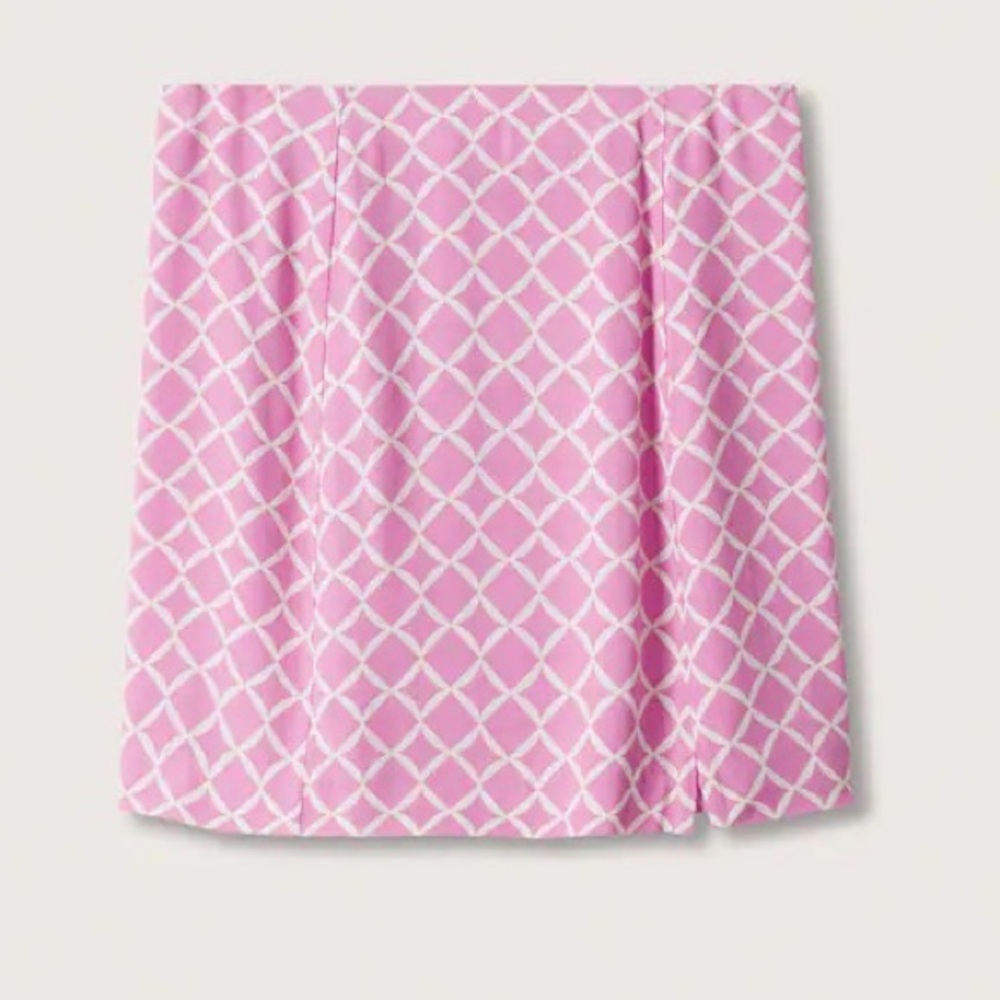 MANGO NWT Barbiecore Printed Mini Skirt